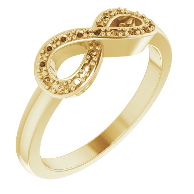 14K Yellow 1/10 CTW Natural Diamond Infinity-Inspired Ring