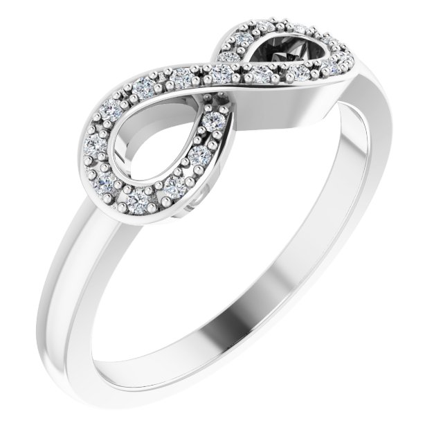 14K White 1/10 CTW Diamond Infinity-Inspired Ring