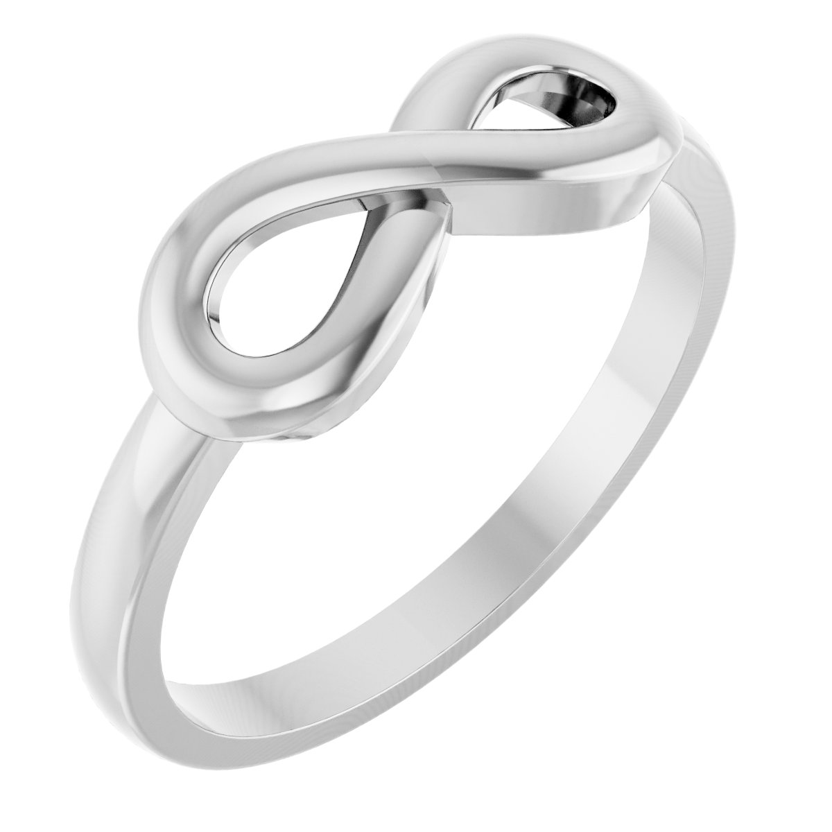 14K White Infinity-Inspired Ring