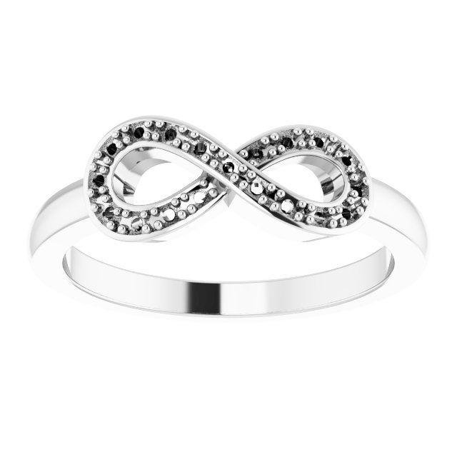 14K White 1/10 CTW Natural Diamond Infinity-Inspired Ring