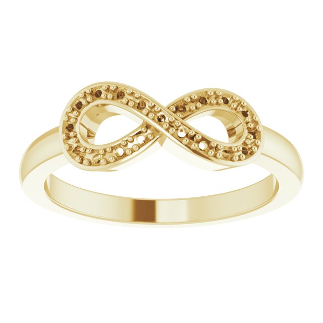 14K Yellow 1/10 CTW Natural Diamond Infinity-Inspired Ring