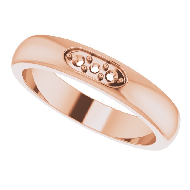 14K Rose .08 CTW Diamond Three-Stone Anniversary Band