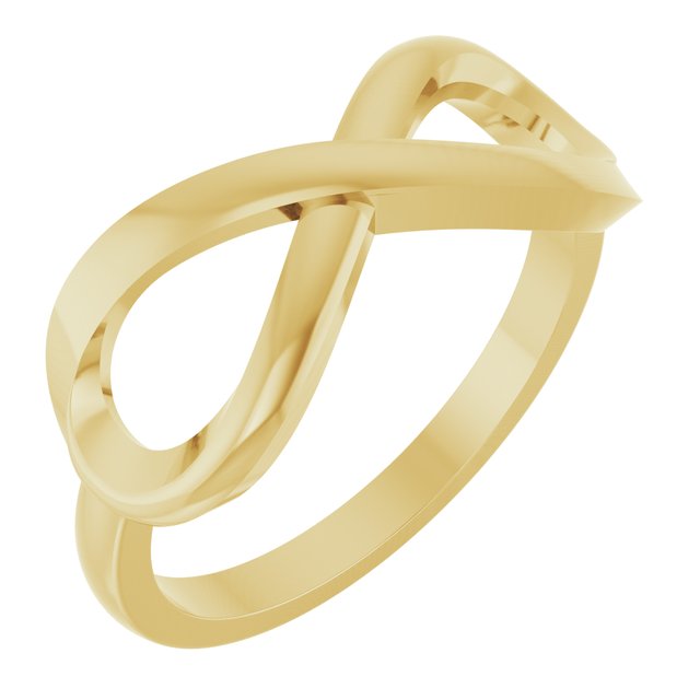 14K Yellow Infinity-Inspired Ring Size 7