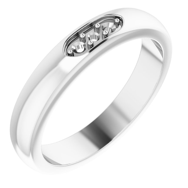 14K White .08 CTW Natural Diamond Three-Stone Anniversary Band