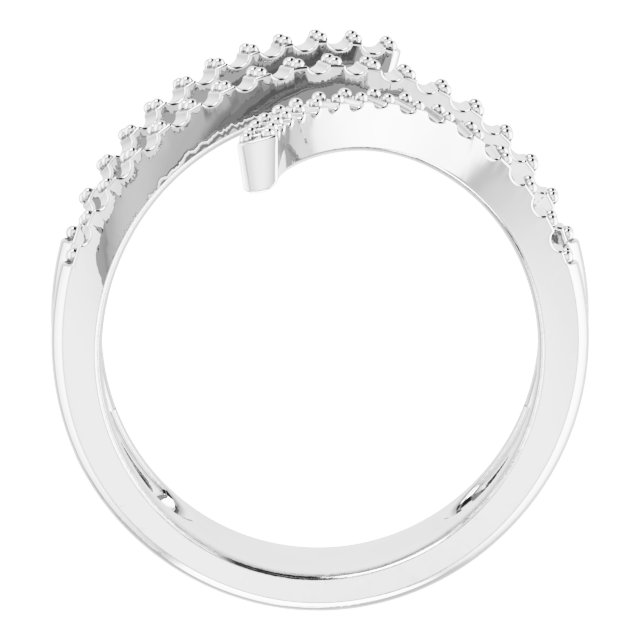 14K White 1/2 CTW Natural Diamond Spiral Wrap Ring