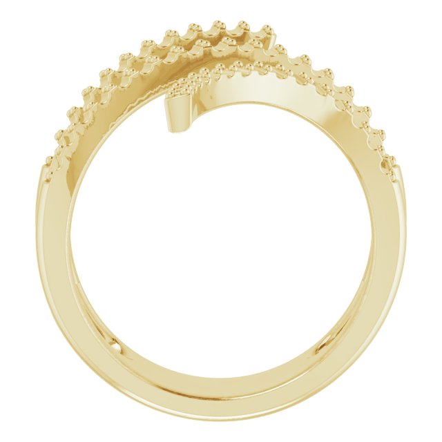 14K Yellow 1/2 CTW Natural Diamond Spiral Wrap Ring
