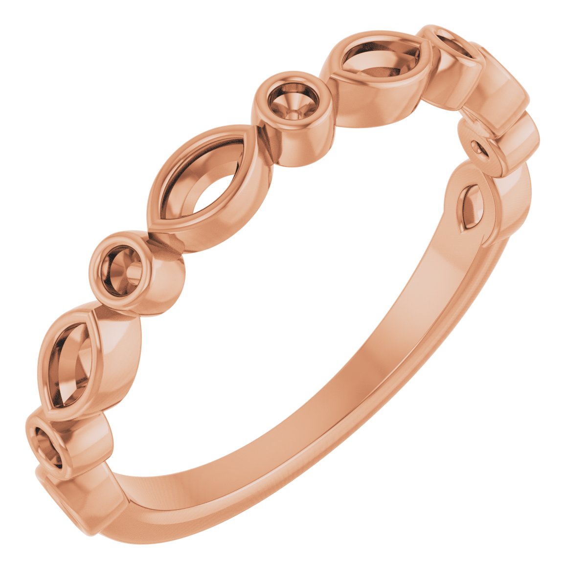 Bezel-Set Multi-Shape Anniversary Band