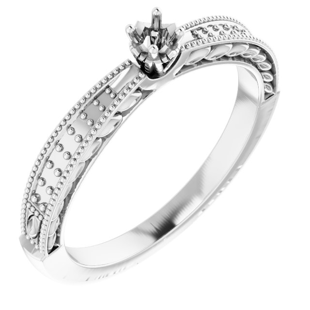 Sterling Silver Imitation White Cubic Zirconia Vintage-Inspired Ring