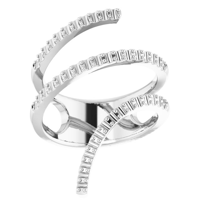 14K White 1/2 CTW Natural Diamond Spiral Wrap Ring