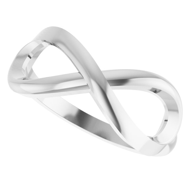 14K White Infinity-Inspired Ring Size 7