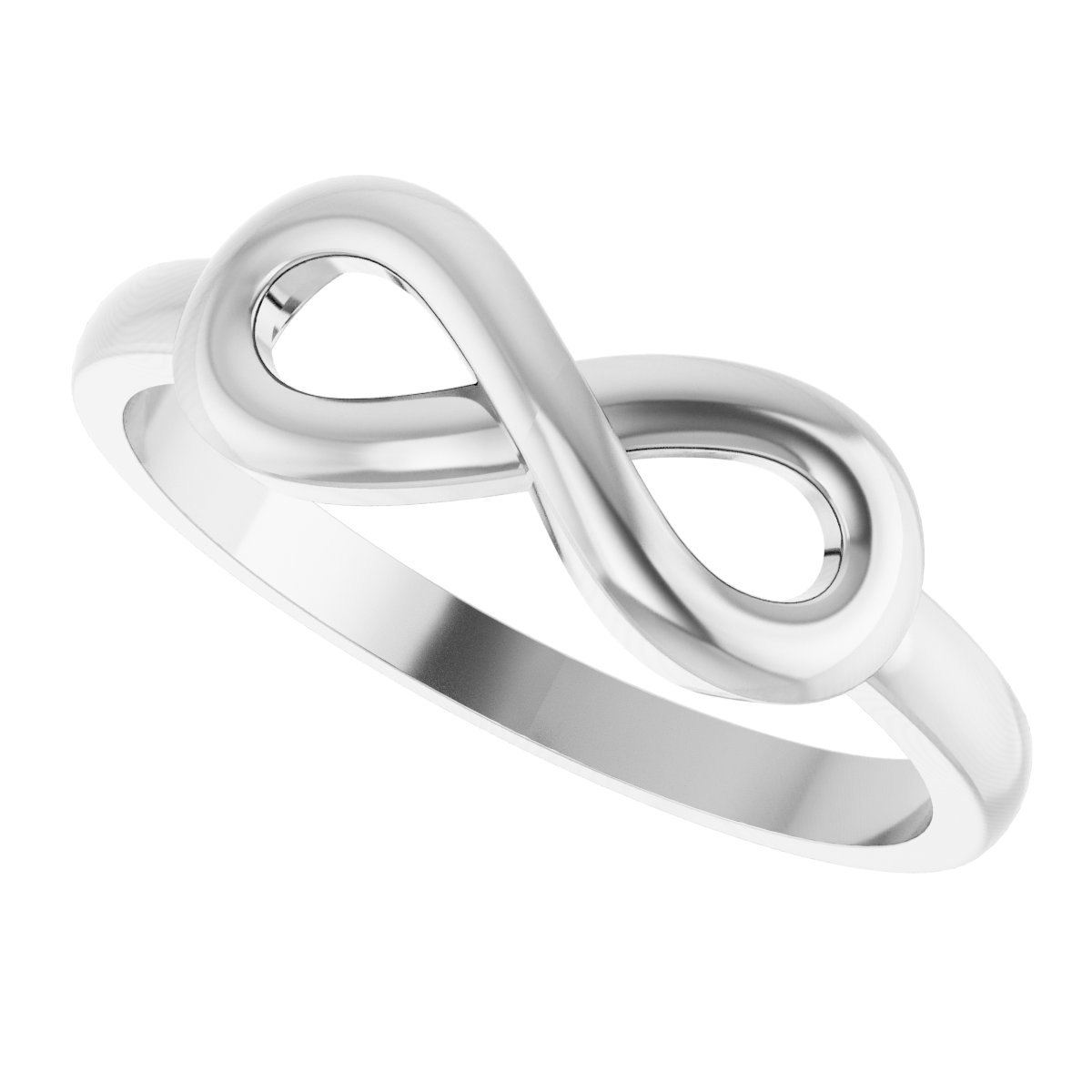 14K White Infinity-Inspired Ring