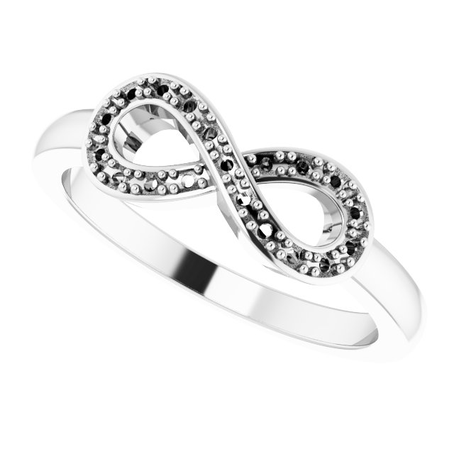 14K White 1/10 CTW Natural Diamond Infinity-Inspired Ring