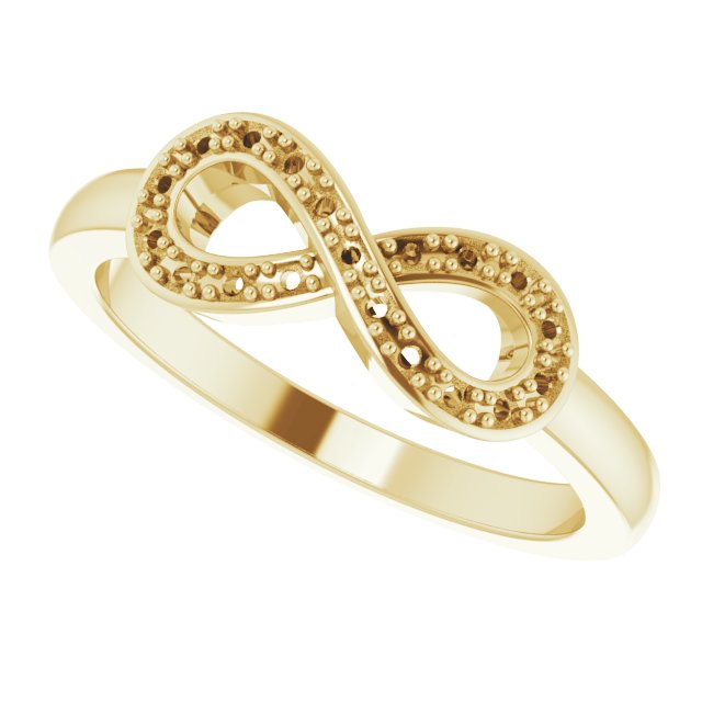 14K Yellow 1/10 CTW Natural Diamond Infinity-Inspired Ring