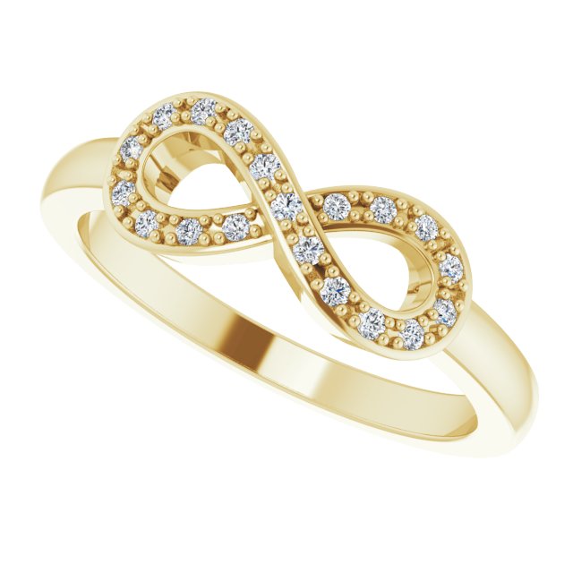 14K Yellow 1/10 CTW Natural Diamond Infinity-Inspired Ring