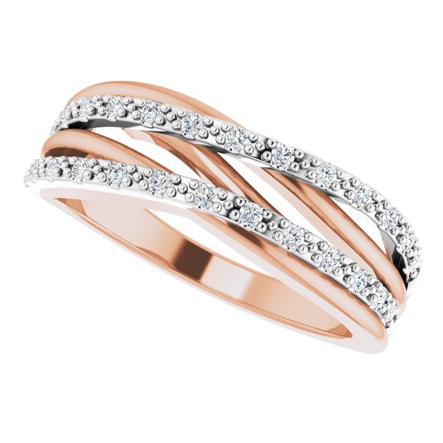 14K Rose/White 1/5 CTW Natural Diamond Ring 