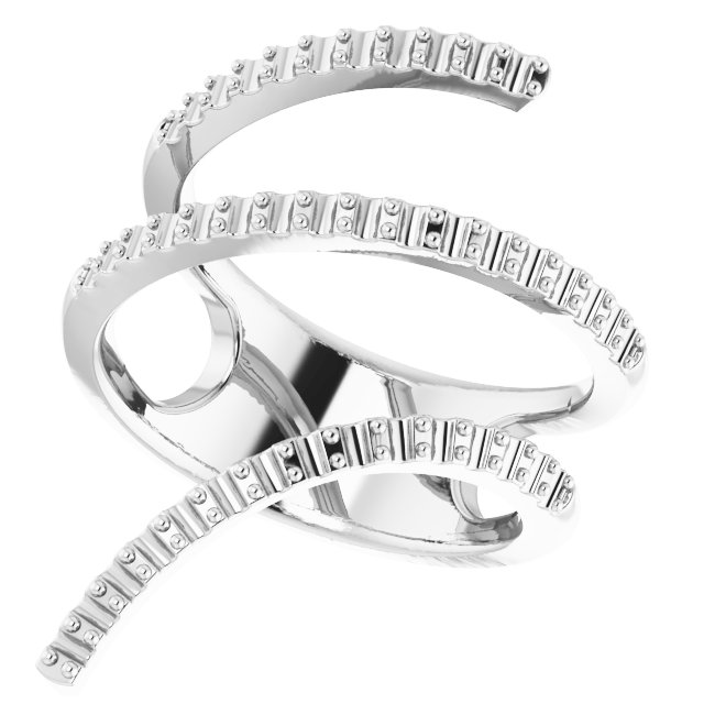 14K White 1/2 CTW Natural Diamond Spiral Wrap Ring