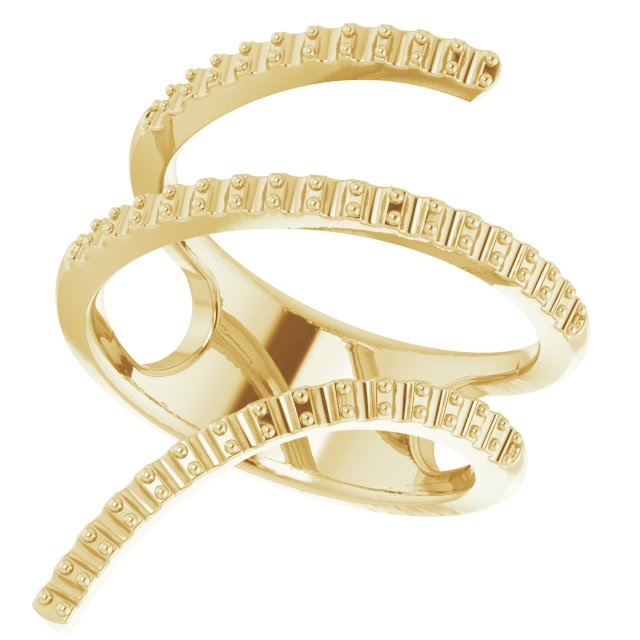 14K Yellow 1/2 CTW Natural Diamond Spiral Wrap Ring