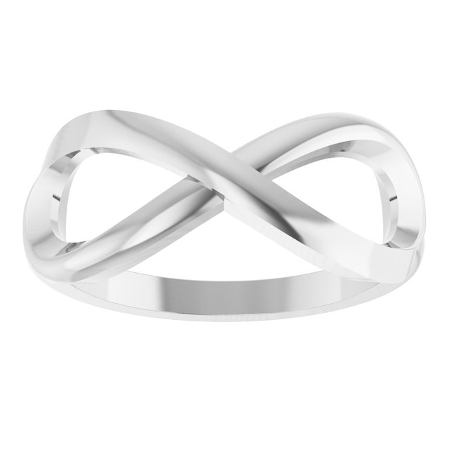 14K White Infinity-Inspired Ring Size 7