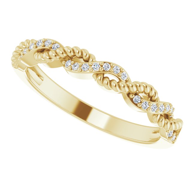 14K Yellow .08 CTW Natural Diamond Stackable Ring 