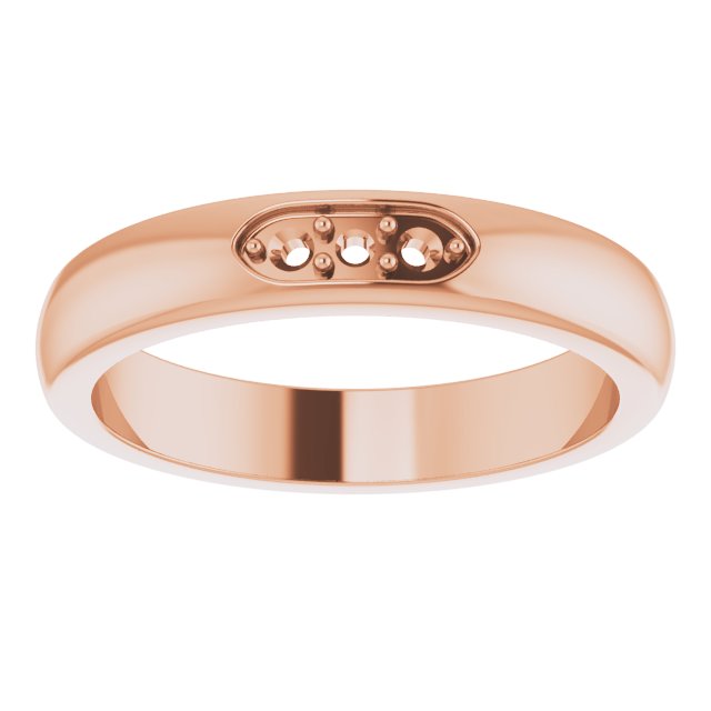 14K Rose .08 CTW Diamond Three-Stone Anniversary Band