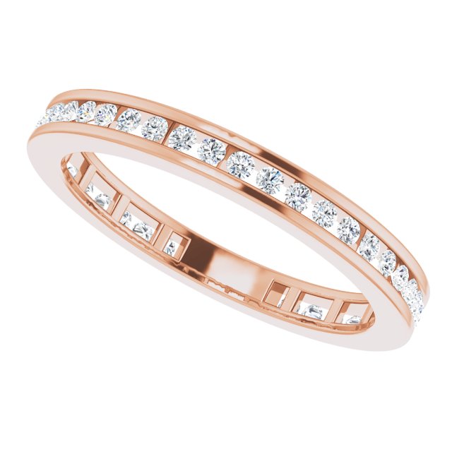 14K Rose 3/8 CTW Diamond Stackable Ring
