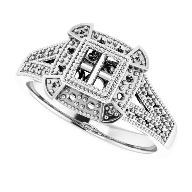 Sterling Silver Cubic Zirconia Halo-Style Illusion Ring Size 7