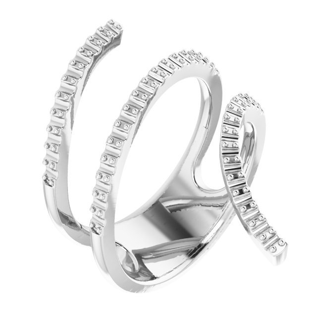 14K White 1/2 CTW Natural Diamond Spiral Wrap Ring