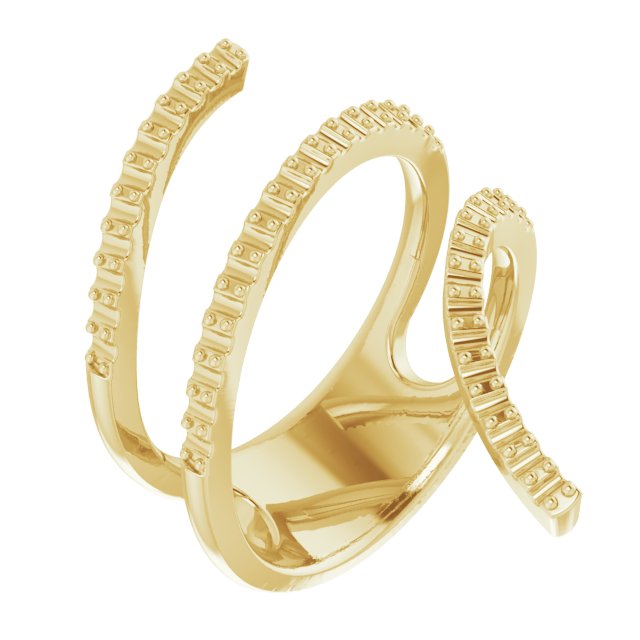 14K Yellow 1/2 CTW Natural Diamond Spiral Wrap Ring