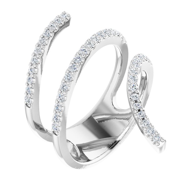 Sterling Silver Diamond Swirl Ring .03 CTW Rhodium on Sterling Silver Sterling Silver Diamond Swirl Ring .03 CTW Rhodium on Sterling Silver