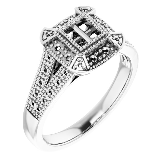 Sterling Silver Cubic Zirconia Halo-Style Illusion Ring Size 7