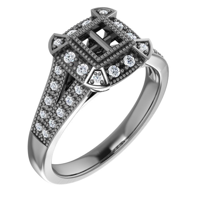 Sterling Silver Cubic Zirconia Halo-Style Illusion Ring Size 7
