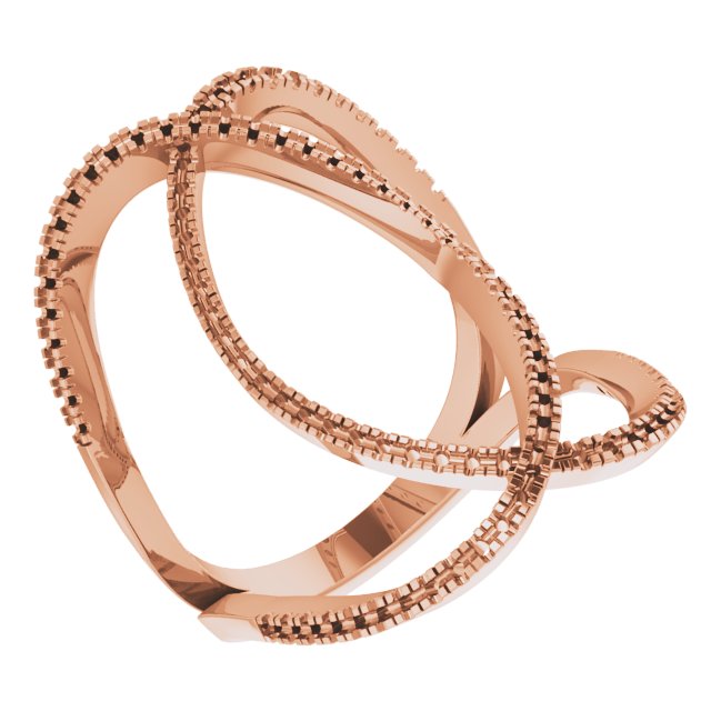 14K Rose 3/8 CTW Diamond Freeform Ring