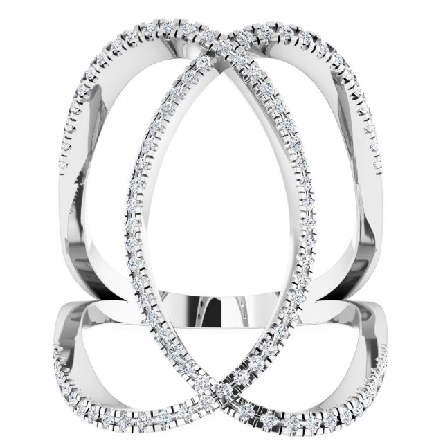 14K White 3/8 CTW Natural Diamond Ring
