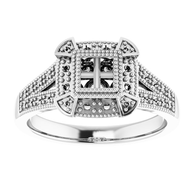 Sterling Silver Cubic Zirconia Halo-Style Illusion Ring Size 7