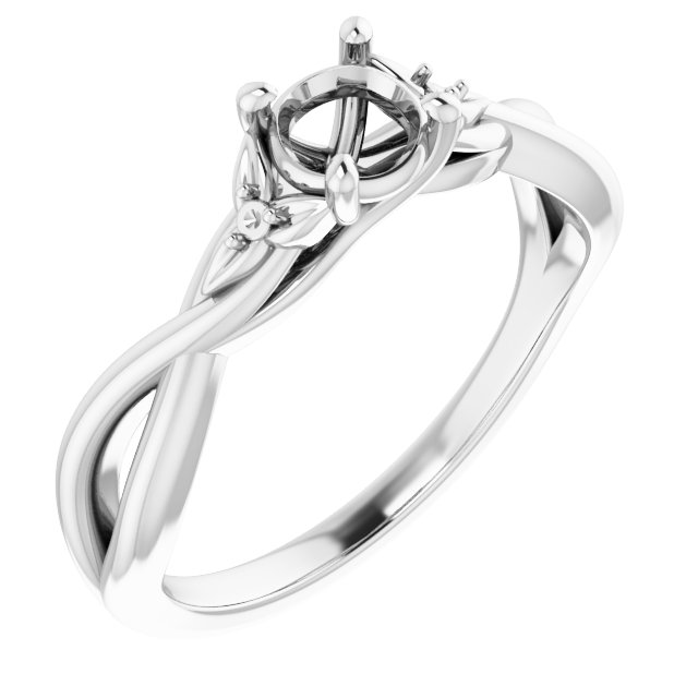 Accented Floral Engagement Ring