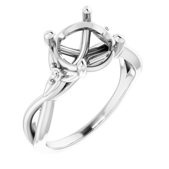 Accented Floral Engagement Ring