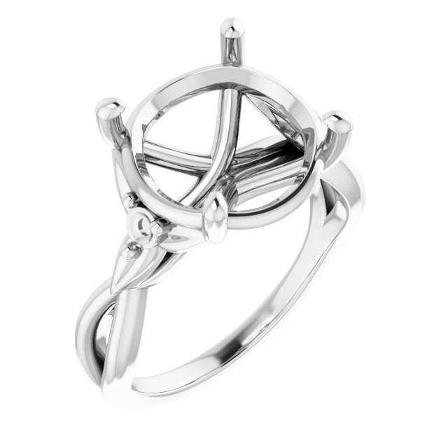 Accented Floral Engagement Ring