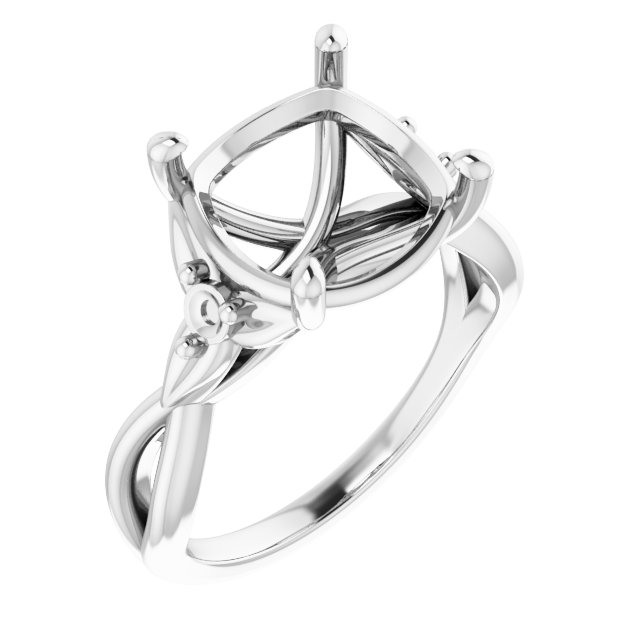 Accented Floral Engagement Ring