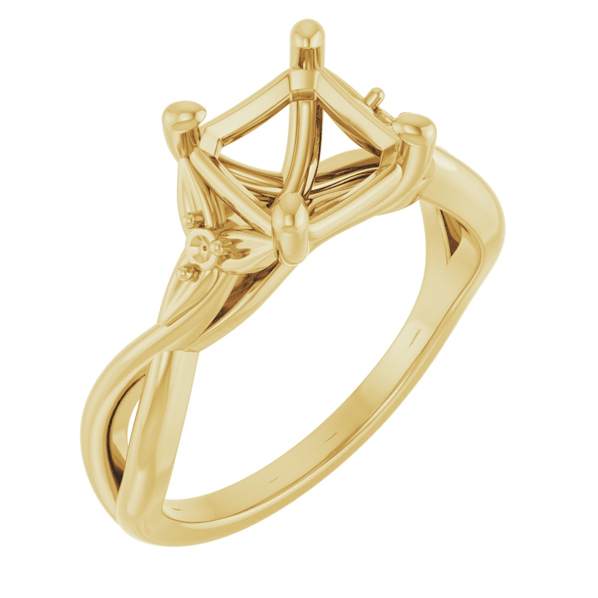 Accented Floral Engagement Ring