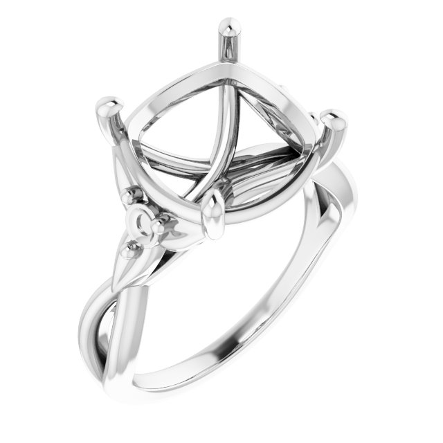 Accented Floral Engagement Ring
