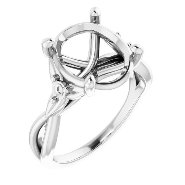 Accented Floral Engagement Ring