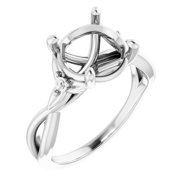 Accented Floral Engagement Ring