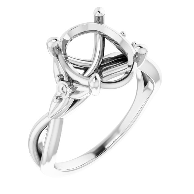 Accented Floral Engagement Ring