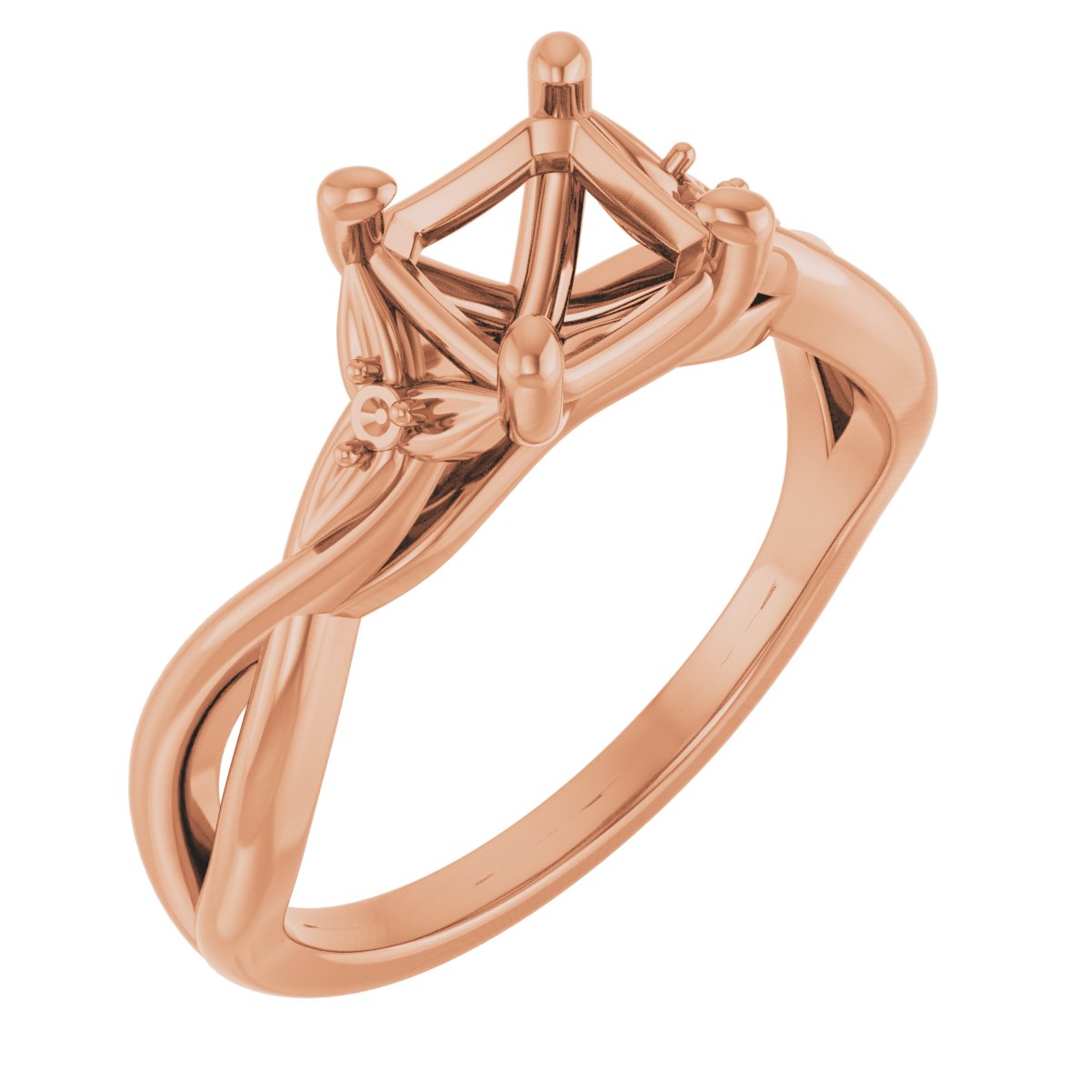 Accented Floral Engagement Ring