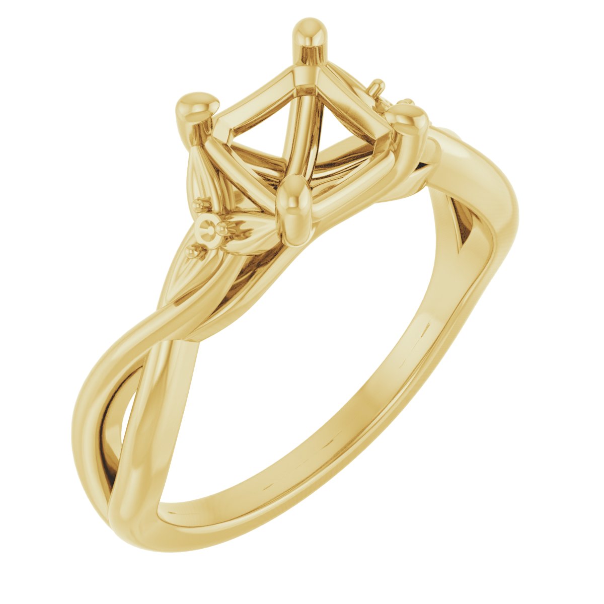 Accented Floral Engagement Ring