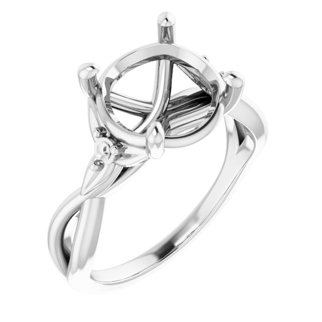 Accented Floral Engagement Ring