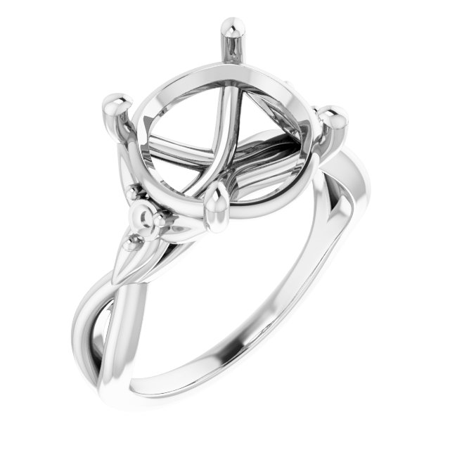 Accented Floral Engagement Ring