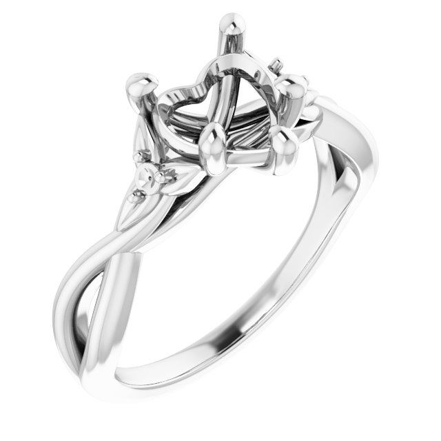Accented Floral Engagement Ring