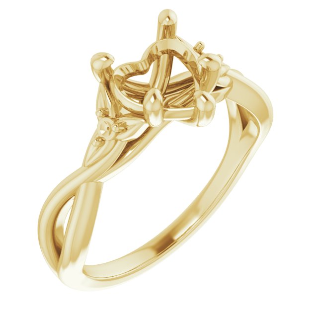 Accented Floral Engagement Ring