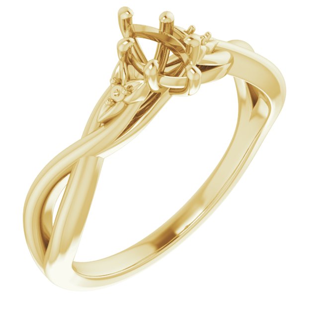 Accented Floral Engagement Ring